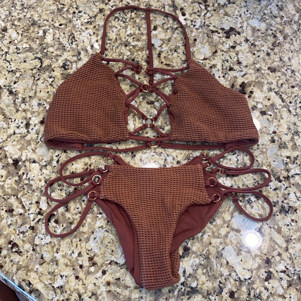 Blue Life bikini Brown Medium Like New